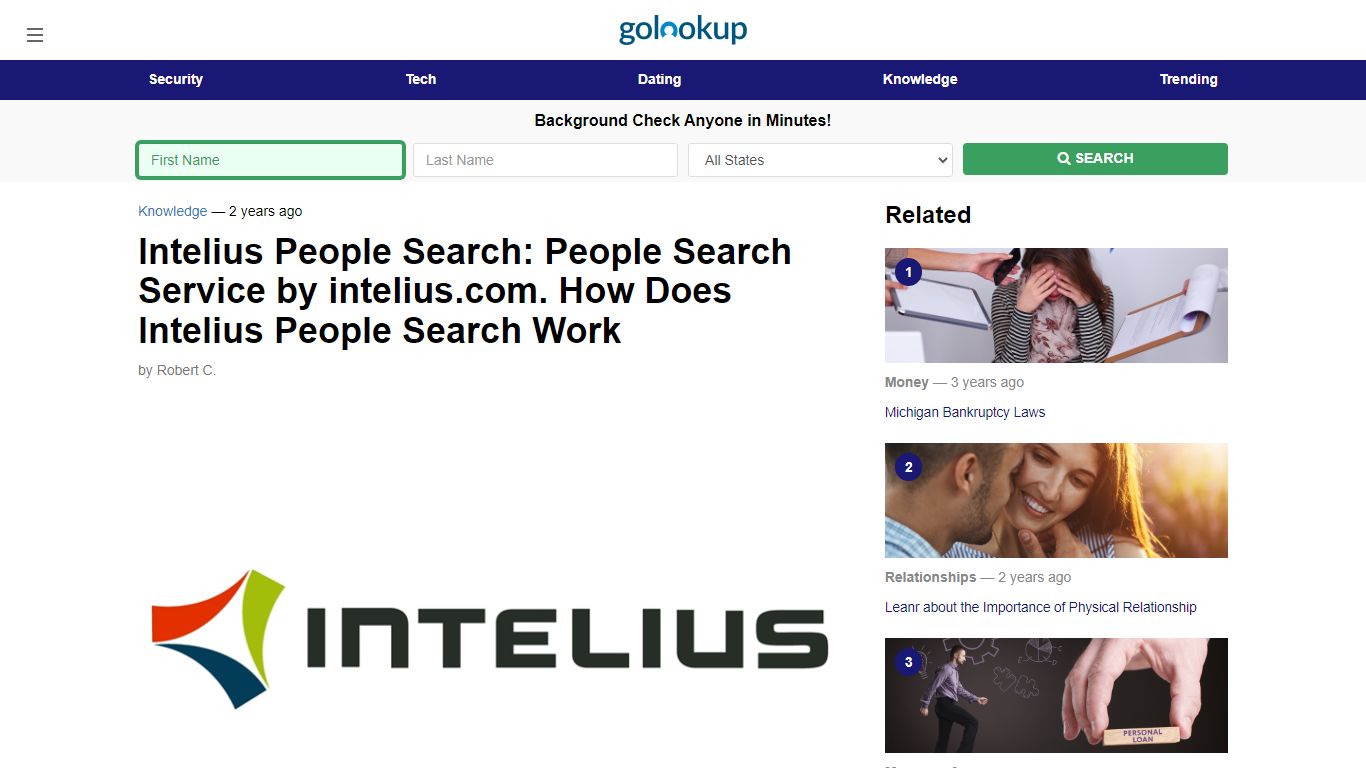 Intelius People Search, People Search Intelius - GoLookUp